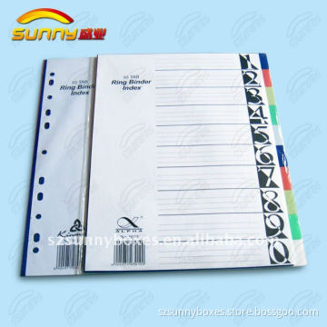 Plastic pp file dividers
